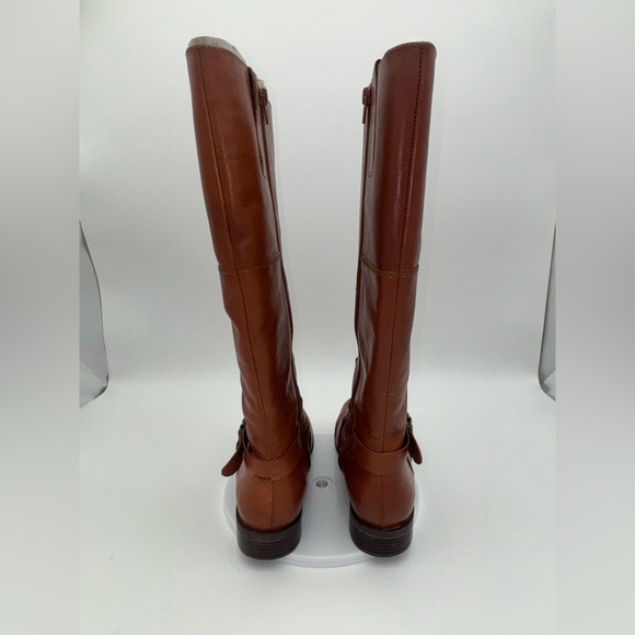 NINE WEST Brown Leather Riding Boots Shoe Flat Tall Equestrian Women Blogger 9.5 - Picture 7 of 15